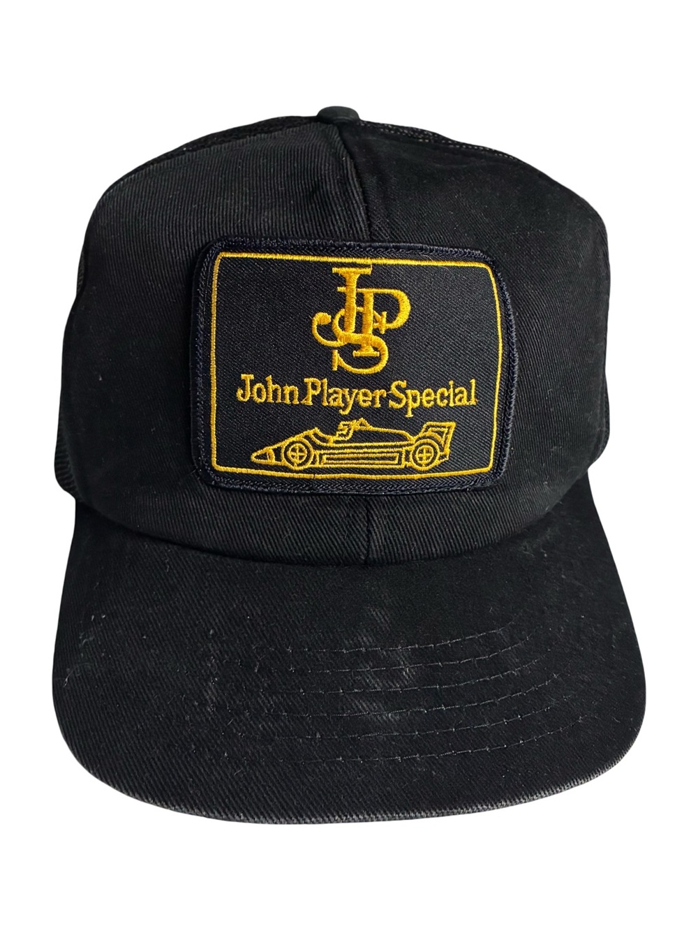 Vintage John Player Special JPS Formula 1 Mesh Trucker Snapback Hat Black